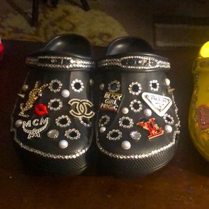 Sold‼️lack custom made Crocs